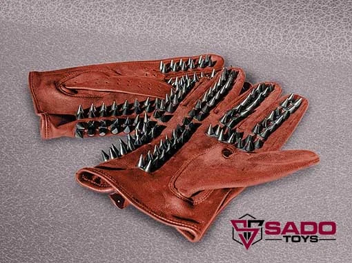 Spiked Gloves Red-Black Spiked Gloves Red-Black