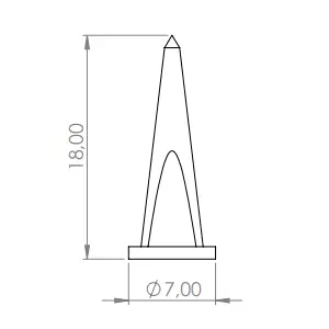 Extremely sharp spikes 18mm - Dimensions