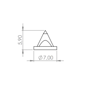 Extremely sharp spikes 6mm - Dimensions
