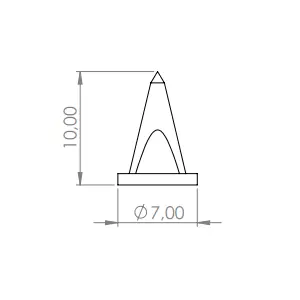 Extremely sharp spikes 9mm - Dimensions
